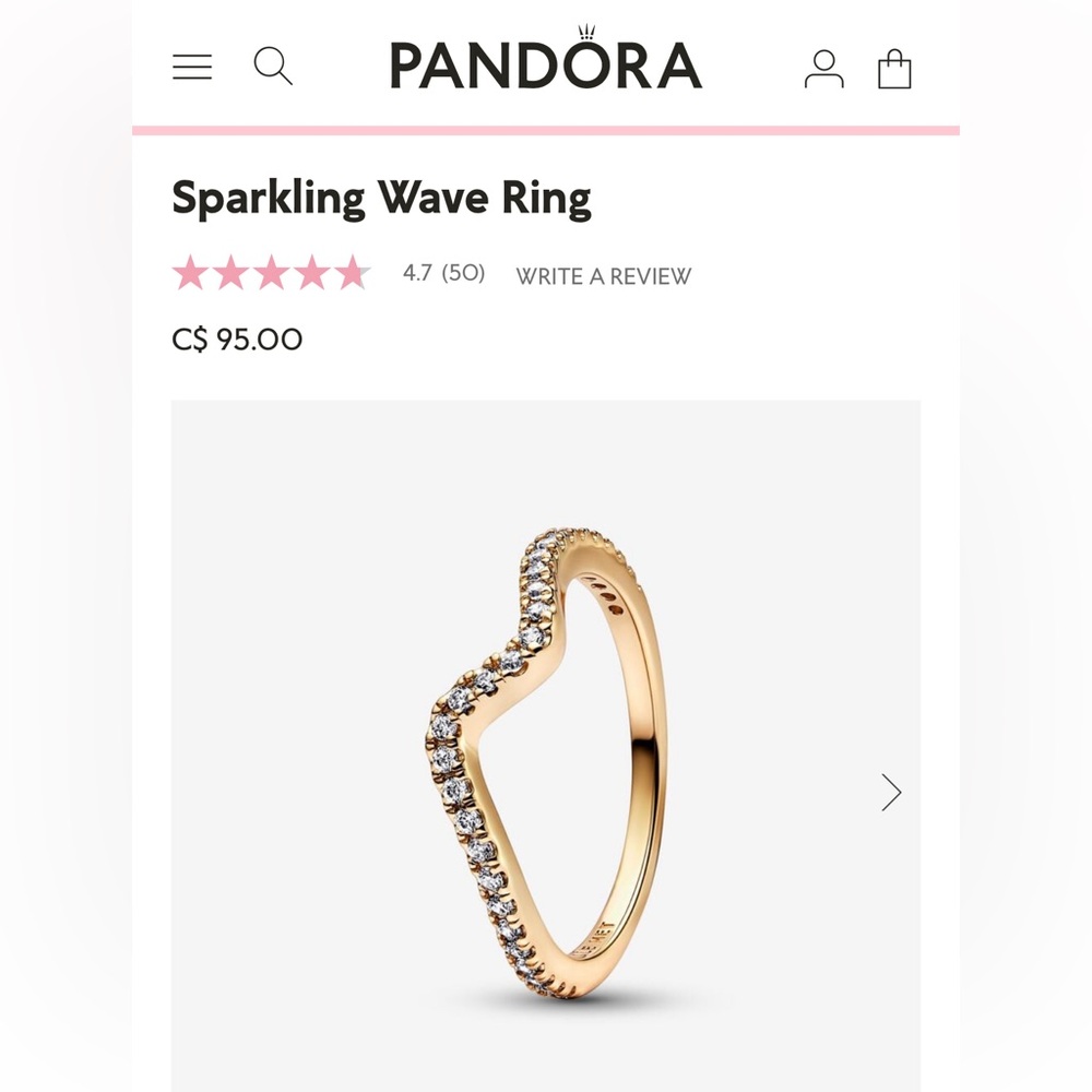 Pandora wave ring (Brand new)